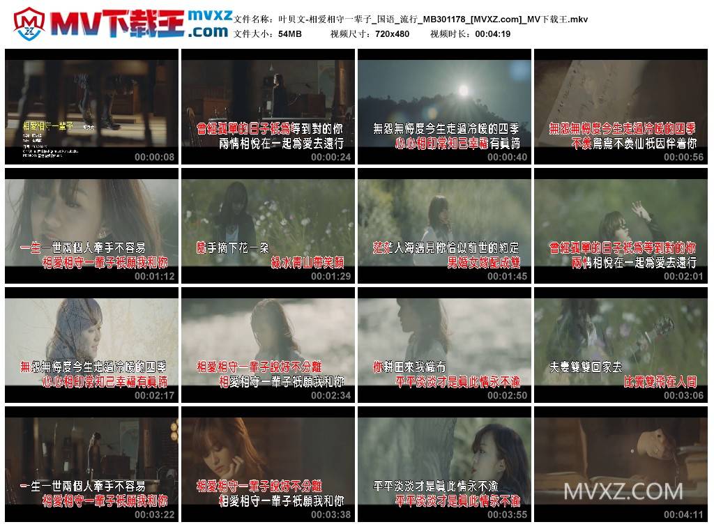 叶贝文-相爱相守一辈子_国语_流行_MB301178